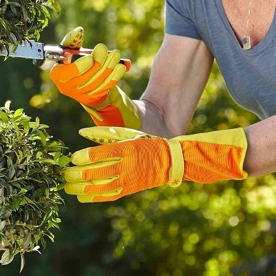 Dig It Handwear Orange High 5 Women's Long Cuff Fingertip Protector Gardening and Utility Gloves - Large 3 Dig It Handwear Orange High 5 Women's Long Cuff Fingertip Protector Gardening and Utility Gloves - Large - Image 3