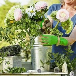 Dig It Handwear Green/Tan Women's Long Cuff Fingertip Protector Gardening and Utility Gloves - Large -Gardening Official Shop unnamed file 558