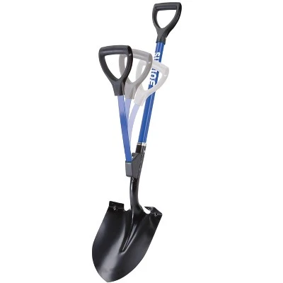 Sun Joe SJ-SHLV06-SJB Shovelution Strain Reducing Utility Digging Shovel w/Spring Assist Handle | 44 in | Round Point | D-Handle (Blue). 1 Sun Joe SJ-SHLV06-SJB Shovelution Strain Reducing Utility Digging Shovel w/Spring Assist Handle | 44 in | Round Point | D-Handle (Blue).