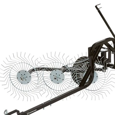 Yard Tuff ACR-600T 55 Inch V-Shaped Steel Tow Behind Acreage Rake with Pin Style Hitch for ATV, UTV, or Utility Trailer Attachment 2 Yard Tuff ACR-600T 55 Inch V-Shaped Steel Tow Behind Acreage Rake with Pin Style Hitch for ATV, UTV, or Utility Trailer Attachment - Image 2