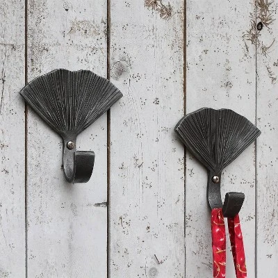 2pk 4.5" Ginkgo Leaf Wall Hook - ACHLA Designs 2 2pk 4.5" Ginkgo Leaf Wall Hook - ACHLA Designs - Image 2