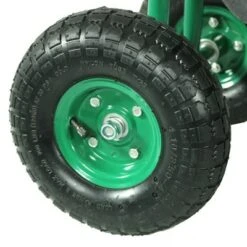 Sunnydaze Decor Sunnydaze Outdoor Lawn and Garden Heavy-Duty Steel Rolling Gardening Cart with Adjustable Height Swivel Chair, Tool Tray, and Basket - Green -Gardening Official Shop unnamed file 796