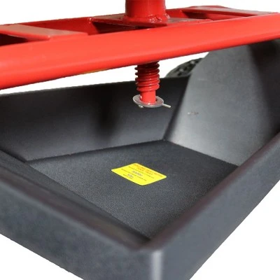 Sunnydaze Decor Sunnydaze Outdoor Lawn and Garden Heavy-Duty Steel Rolling Gardening Cart with Extendable Steer Handle, Swivel Chair, Tool Tray, and Basket - Red 6 Sunnydaze Decor Sunnydaze Outdoor Lawn and Garden Heavy-Duty Steel Rolling Gardening Cart with Extendable Steer Handle, Swivel Chair, Tool Tray, and Basket - Red - Image 6