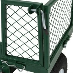 Sunnydaze Decor Sunnydaze Outdoor Lawn and Garden Heavy-Duty Durable Steel Mesh Utility Dump Wagon Cart with Removable Sides - Green -Gardening Official Shop unnamed file 911