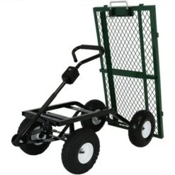 Sunnydaze Decor Sunnydaze Outdoor Lawn and Garden Heavy-Duty Durable Steel Mesh Utility Dump Wagon Cart with Removable Sides - Green -Gardening Official Shop unnamed file 916