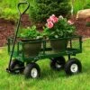Sunnydaze Decor Sunnydaze Outdoor Lawn and Garden Heavy-Duty Durable Steel Mesh Utility Wagon Cart with Removable Sides - Green -Gardening Official Shop unnamed file 932