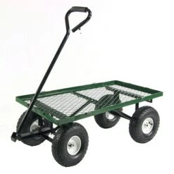 Sunnydaze Decor Sunnydaze Outdoor Lawn and Garden Heavy-Duty Durable Steel Mesh Utility Wagon Cart with Removable Sides - Green -Gardening Official Shop unnamed file 939
