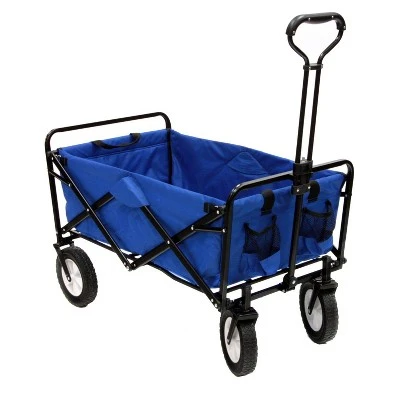 Mac Sports Collapsible Folding Steel Frame Outdoor Garden Wagon, Blue (3 Pack) 2 Mac Sports Collapsible Folding Steel Frame Outdoor Garden Wagon, Blue (3 Pack) - Image 2