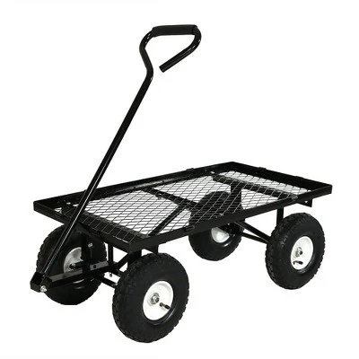 Sunnydaze Decor Sunnydaze Outdoor Lawn and Garden Heavy-Duty Durable Steel Mesh Utility Wagon Cart with Removable Sides - Black 8 Sunnydaze Decor Sunnydaze Outdoor Lawn and Garden Heavy-Duty Durable Steel Mesh Utility Wagon Cart with Removable Sides - Black - Image 8