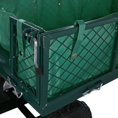 Sunnydaze Decor Sunnydaze Outdoor Lawn and Garden Heavy-Duty Steel Utility Cart with Removable Sides and Weather-Resistant Polyester Liner - Green 2 Sunnydaze Decor Sunnydaze Outdoor Lawn and Garden Heavy-Duty Steel Utility Cart with Removable Sides and Weather-Resistant Polyester Liner - Green - Image 2